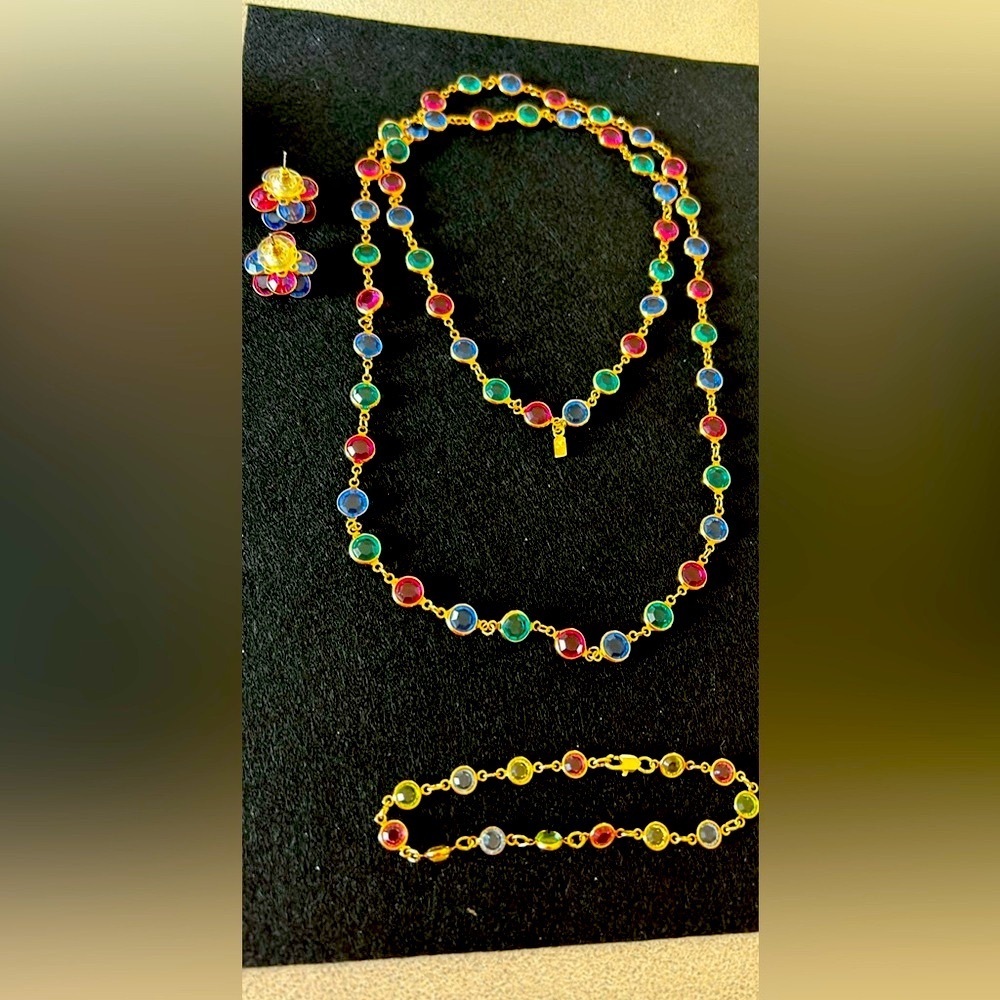 Authentic Swarovski Signed Vintage Multicolor Bez… - image 2